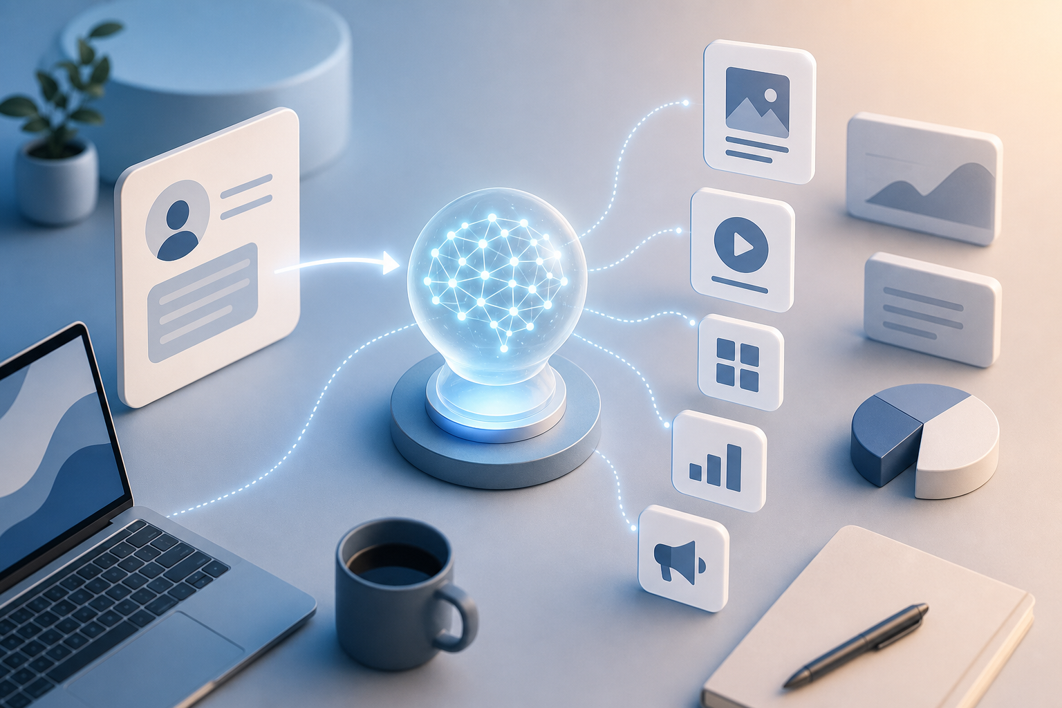 ai-assisted content repurposing b2b illustration showing AI-assisted content repurposing for B2B founders: templates and examples
