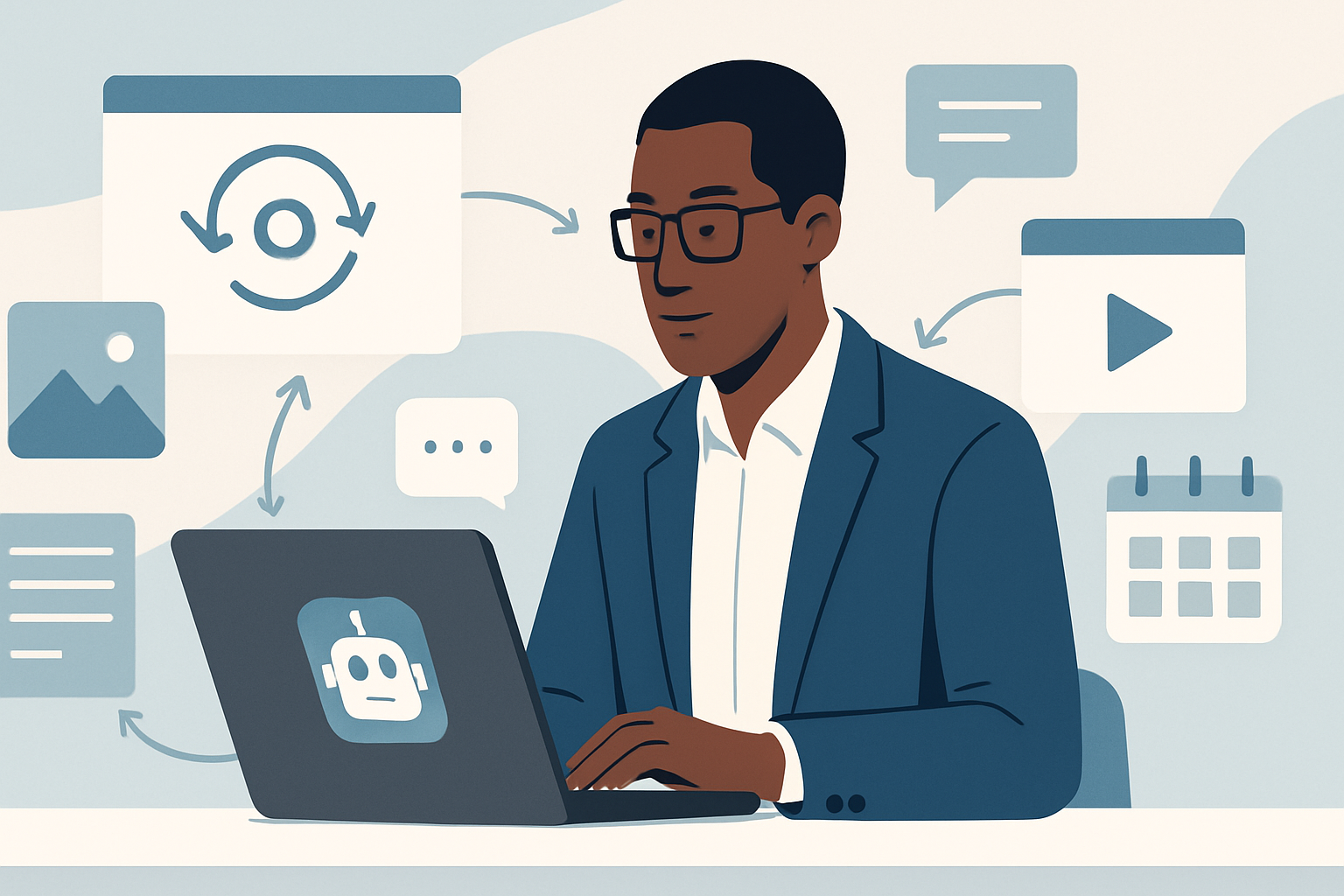 ai-assisted content repurposing consultants illustration showing AI-assisted content repurposing for consultants: a 30-day plan