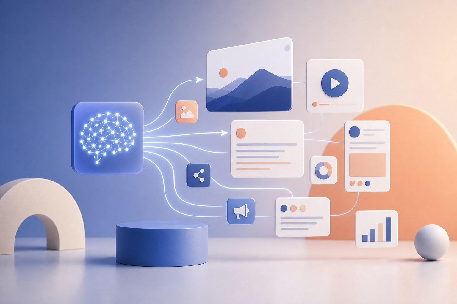 ai-assisted content repurposing marketing illustration showing AI-assisted content repurposing for marketing teams: a 30-day plan