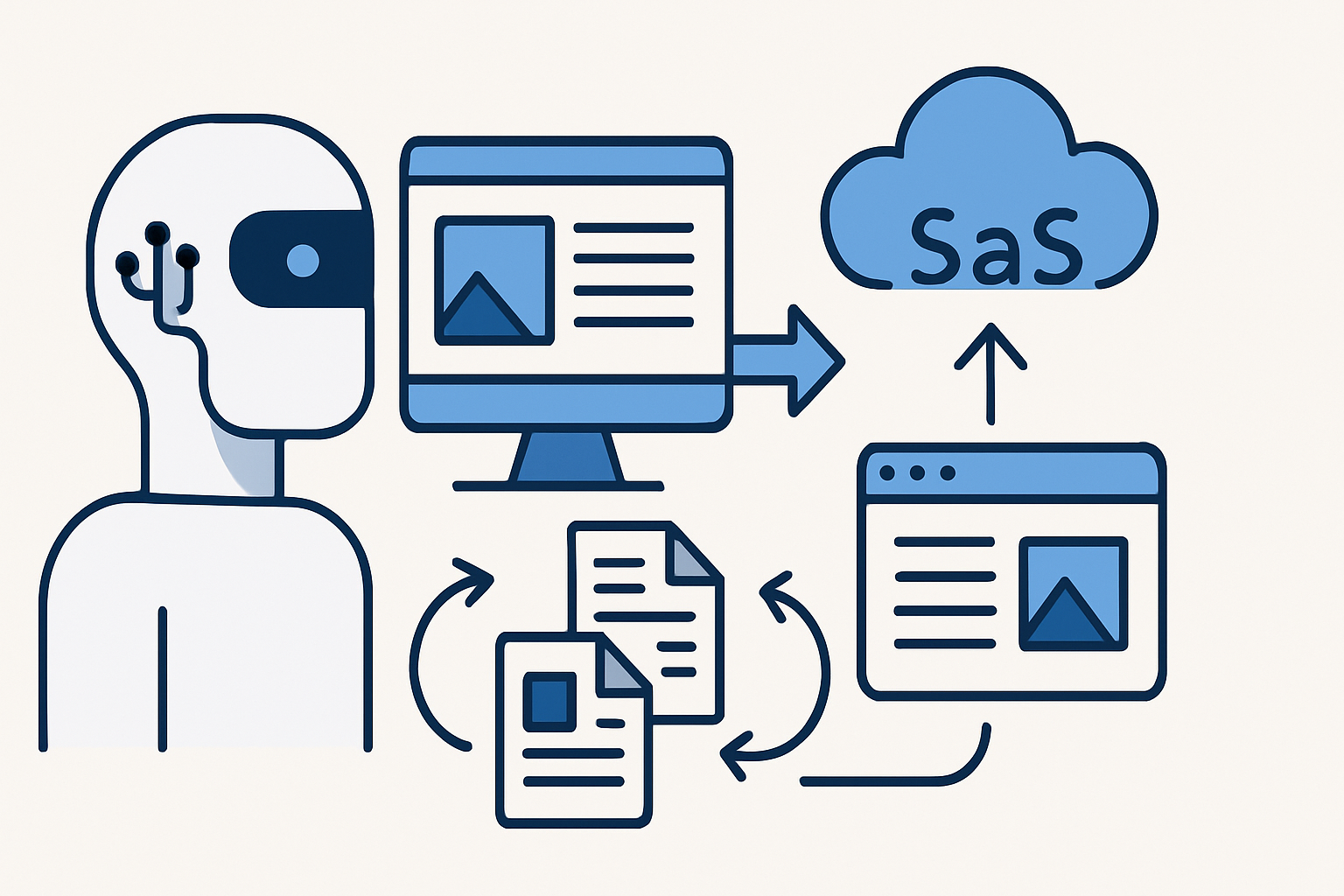 ai-assisted content repurposing saas illustration showing AI-assisted content repurposing for SaaS companies: a step-by-step playbook