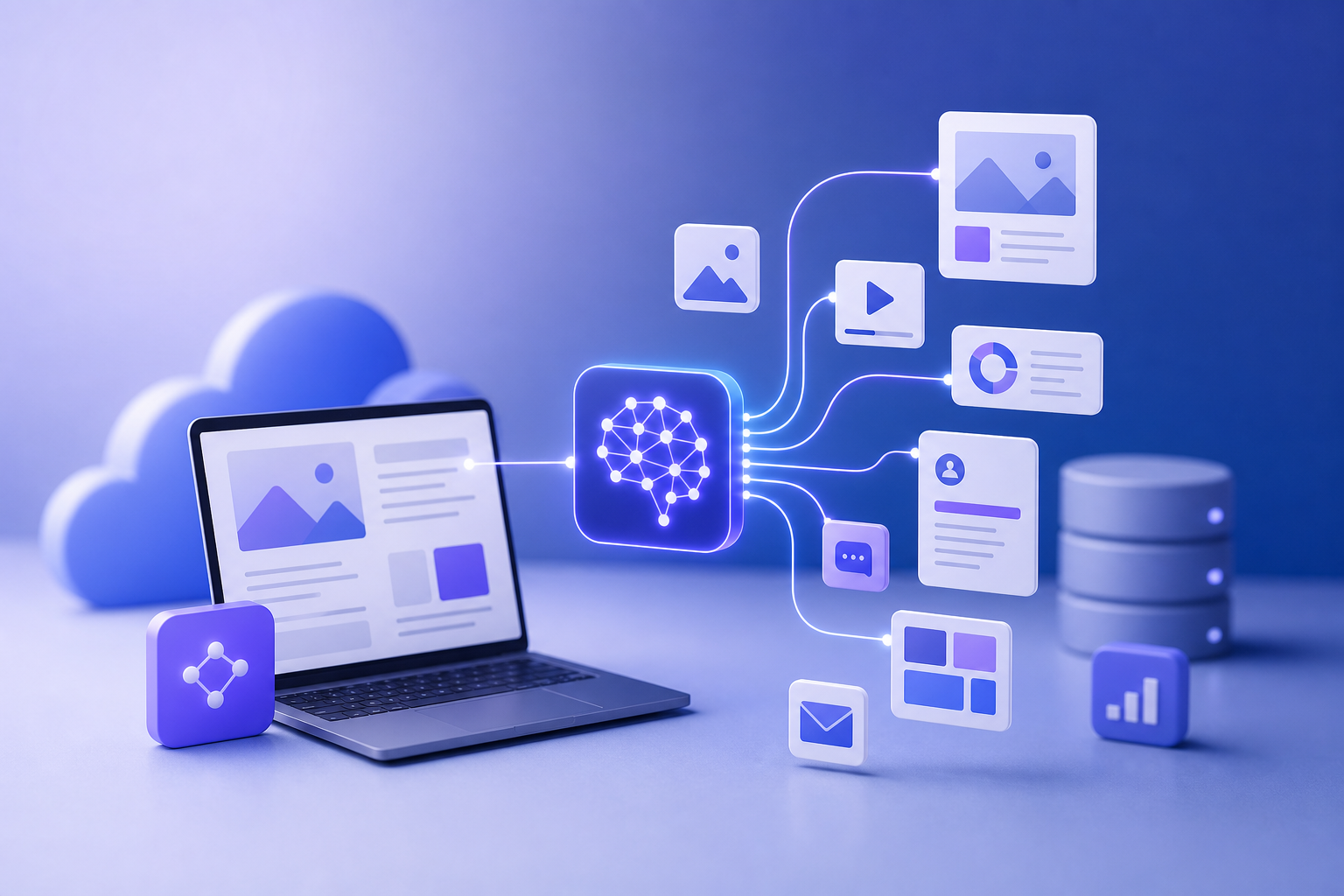 ai-assisted content repurposing saas illustration showing AI-assisted content repurposing for SaaS companies: templates and examples