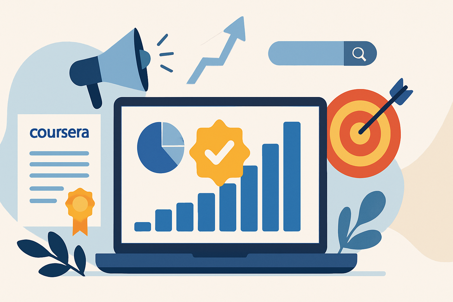 best marketing courses coursera illustration showing Explained: 10 Best Marketing Courses On Coursera