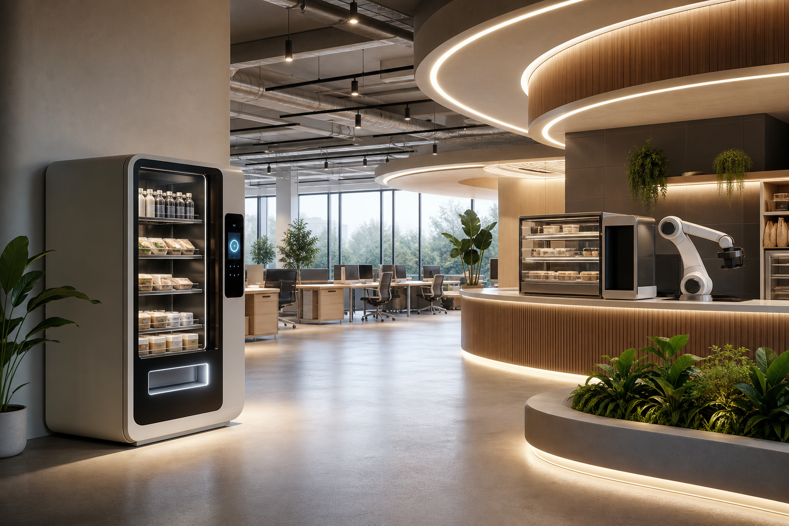 anthropic office launched ai-run illustration showing Explained: Anthropic's office launched an AI-run vending machine. It evolved into AI-run stores and cafes within a year