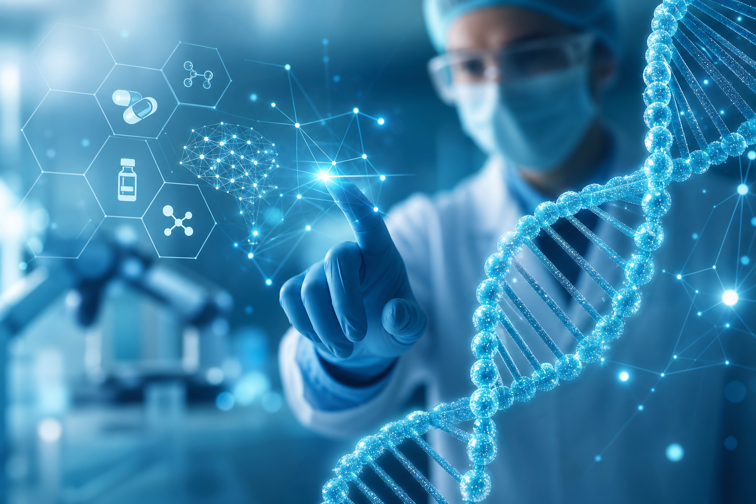 artificial intelligence biopharmaceutical market illustration showing Explained: Artificial Intelligence AI In Biopharmaceutical Market