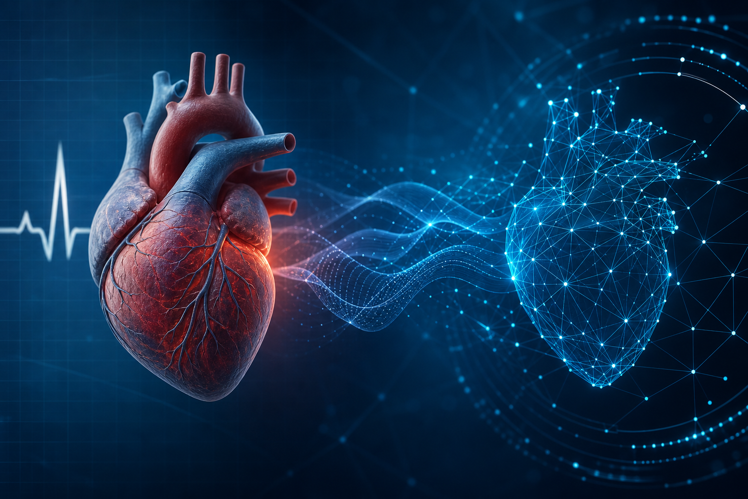 artificial intelligence cardiology applications illustration showing Explained: Artificial Intelligence in Cardiology: Applications in Diagnosis and Risk Prediction