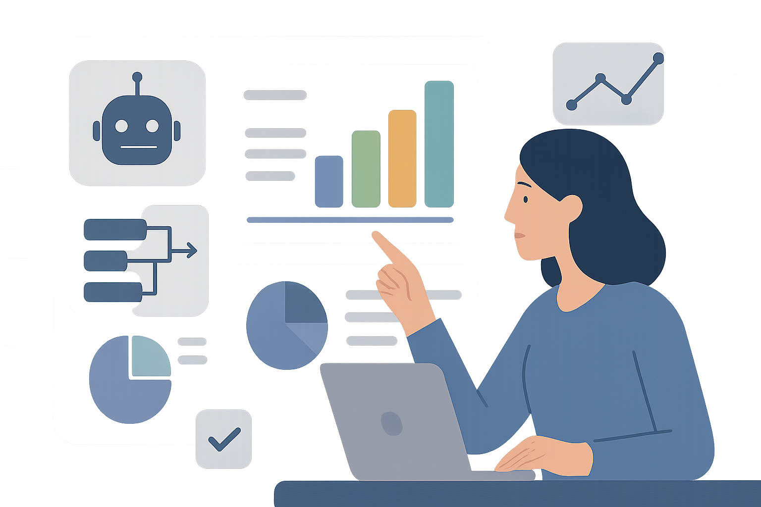 generative project tracking smart illustration showing Explained: Generative AI for Project Tracking and Smart Dashboards