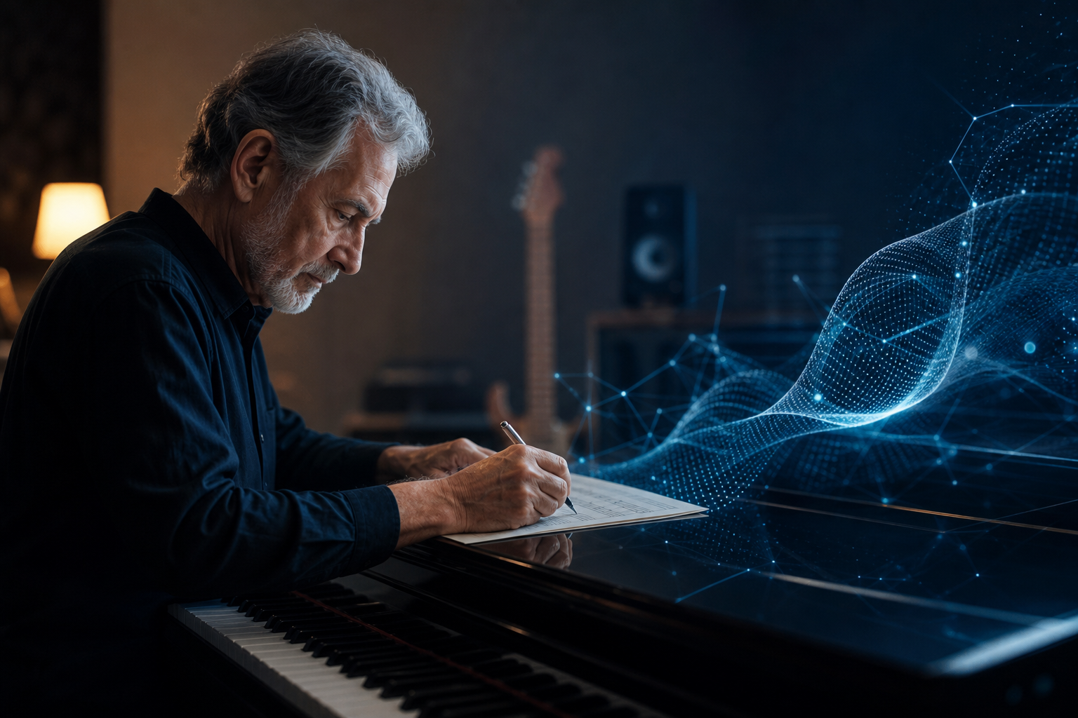 musician uses complete album illustration showing Explained: Musician Uses AI to Complete Album After Parkinson s