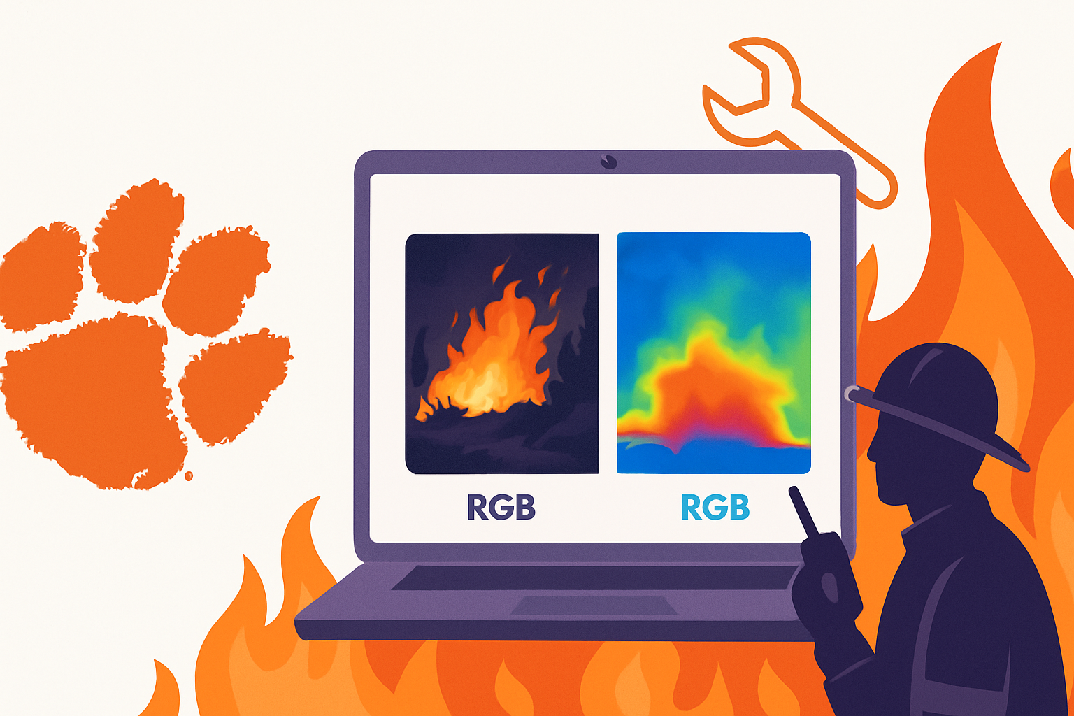 clemson tool uses rgb illustration showing Explained: New Clemson AI tool uses RGB images to help firefighters track wildfire heat
