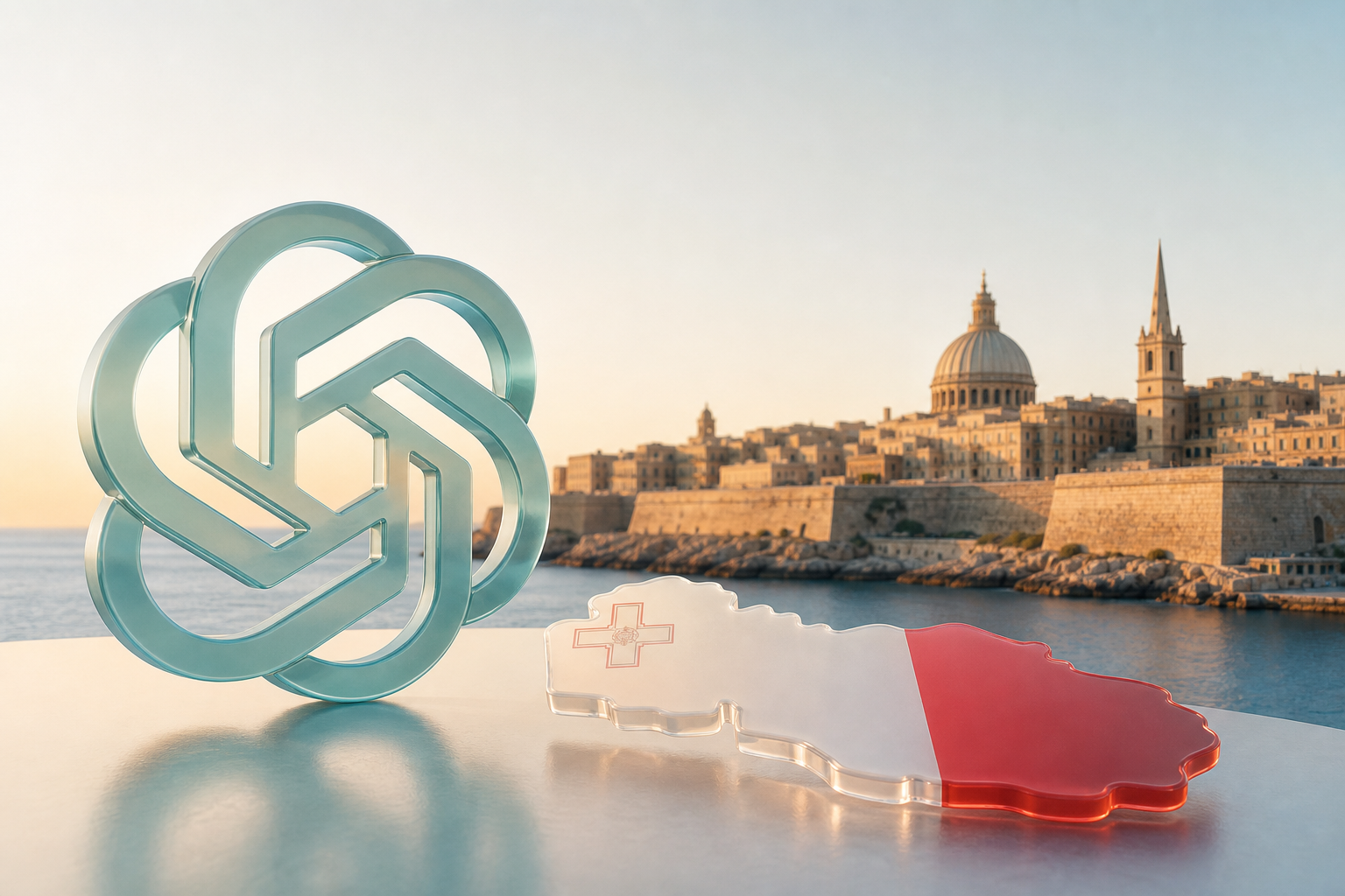openai malta partner bring illustration showing Explained: OpenAI and Malta partner to bring ChatGPT Plus to all citizens