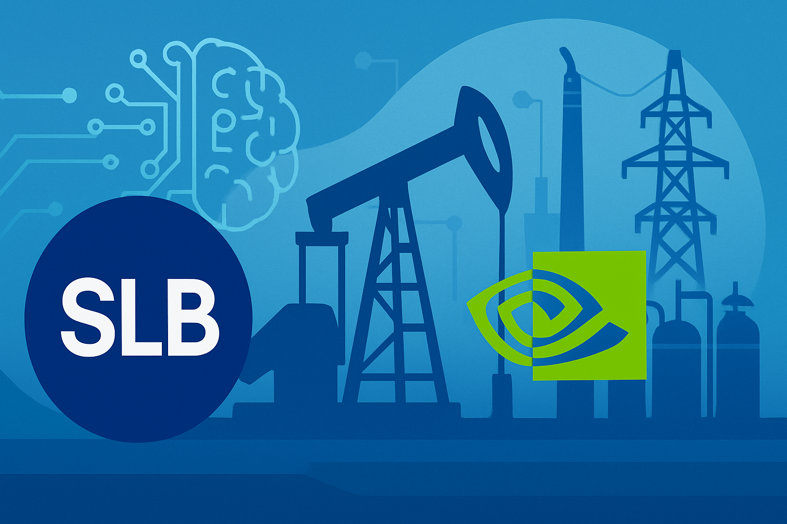 slb nvidia partner industrialize illustration showing Explained: SLB and NVIDIA Partner to Industrialize AI for Energy Sector