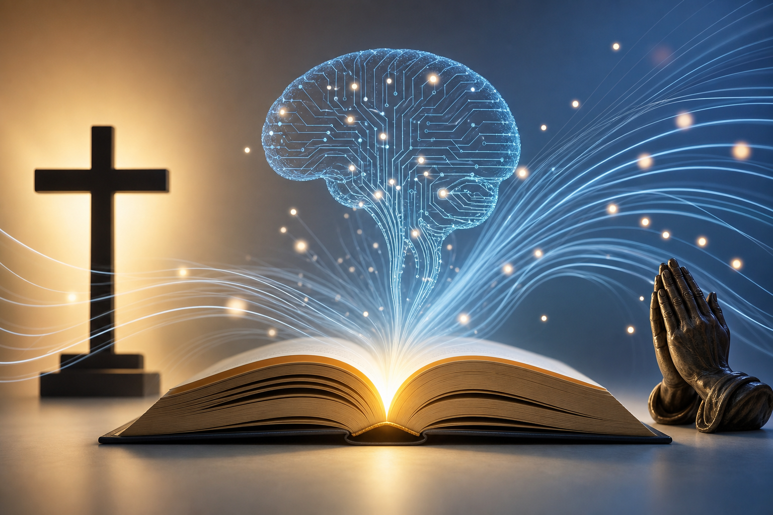 AI generated religious books illustration showing How AI is flooding Amazon's religious book market