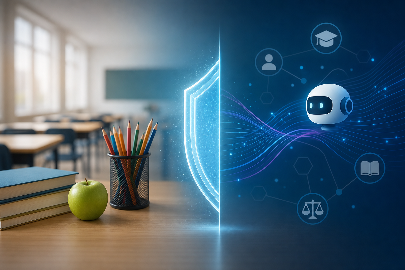 schools setting AI boundaries illustration showing How Illinois Valley schools are establishing AI boundaries in education