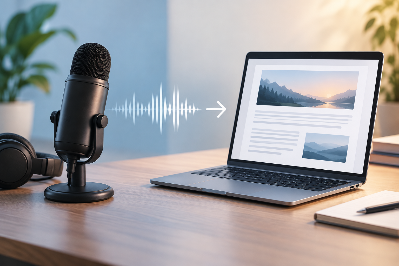 podcast to blog post illustration showing How to turn a podcast into a blog post