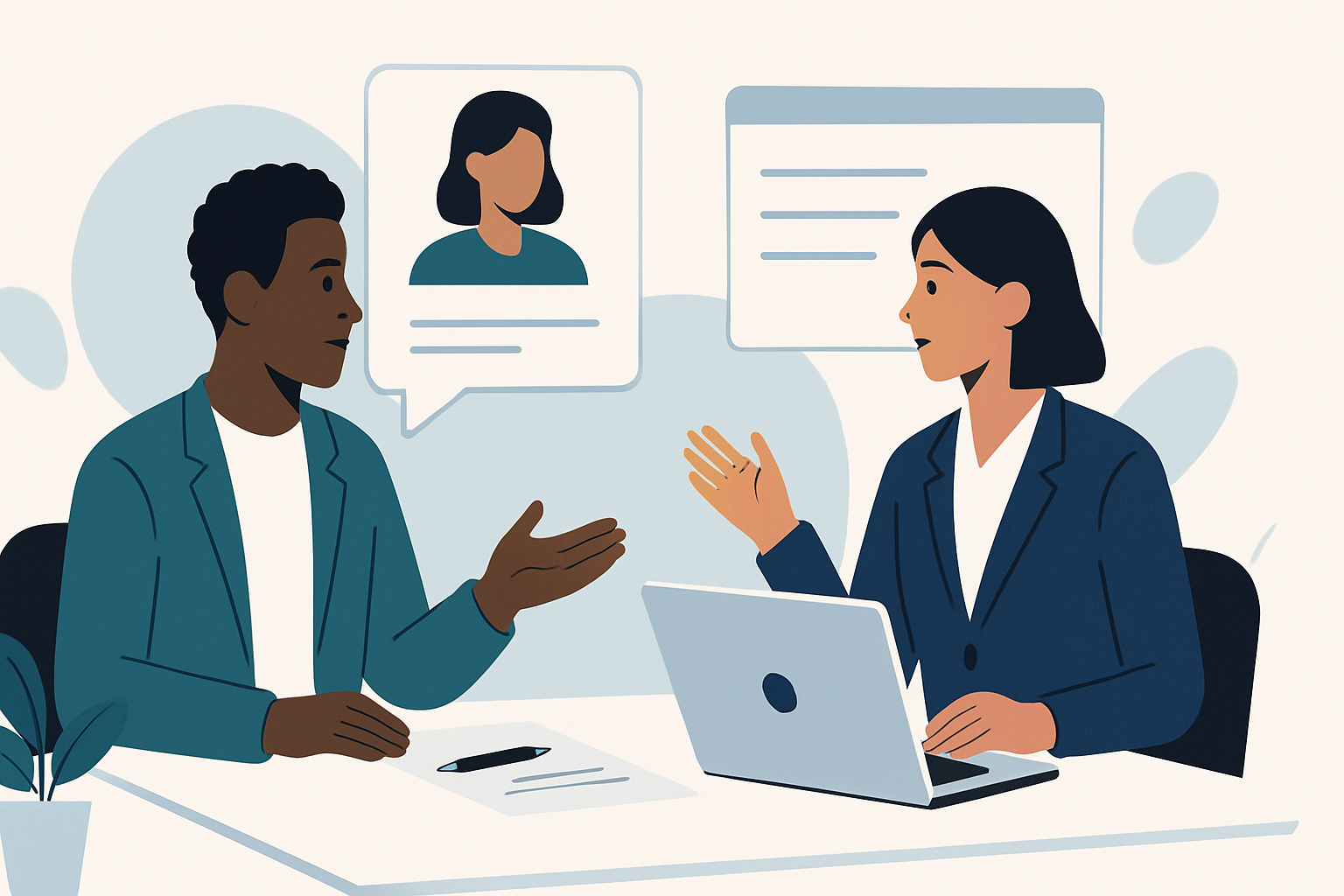 interview-based content marketing consultants illustration showing interview-based content marketing for consultants: a complete guide