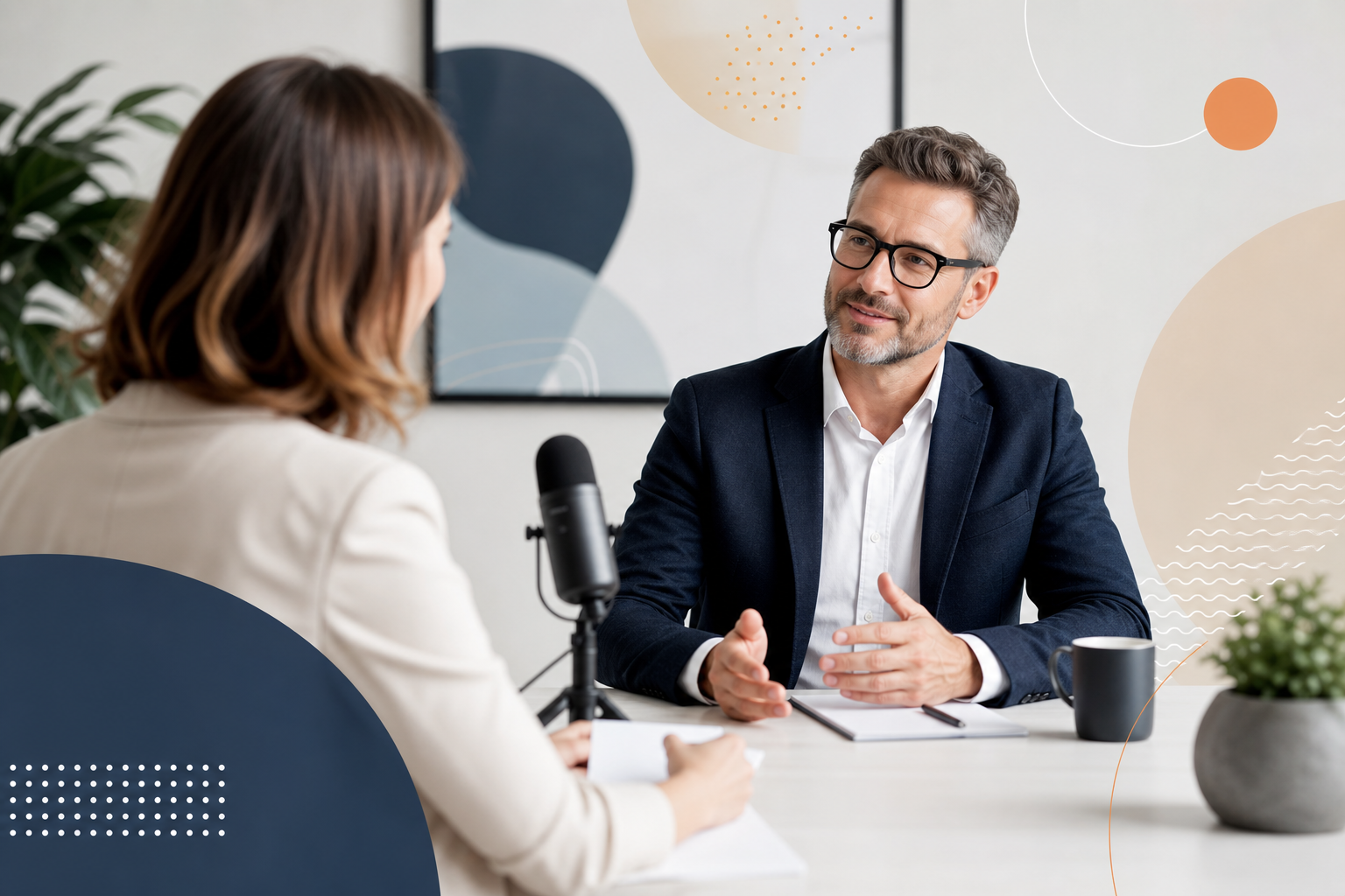interview-based content marketing consultants illustration showing interview-based content marketing for consultants: a step-by-step playbook