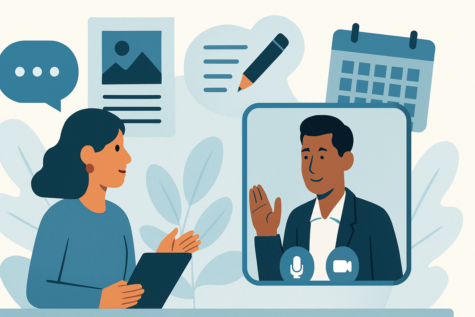 interview-based content marketing teams illustration showing interview-based content marketing for content teams: a 30-day plan