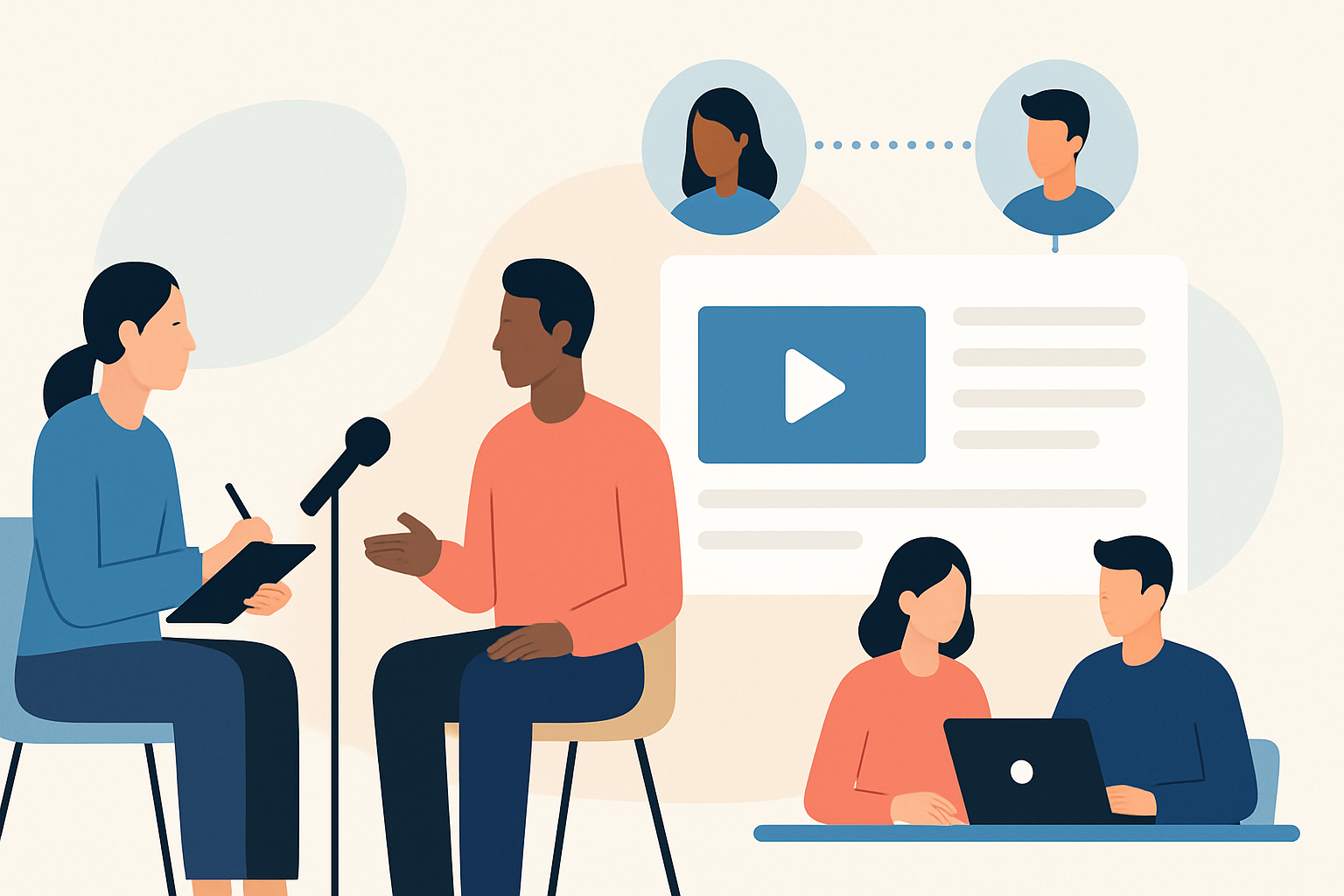 interview-based content marketing teams illustration showing interview-based content marketing for marketing teams: a complete guide