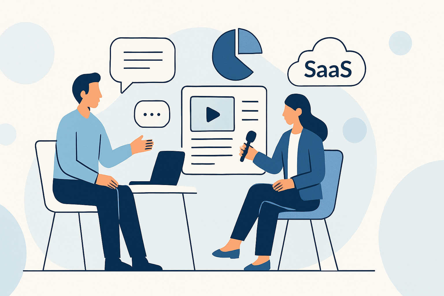 interview-based content marketing saas illustration showing interview-based content marketing for SaaS companies: a step-by-step playbook
