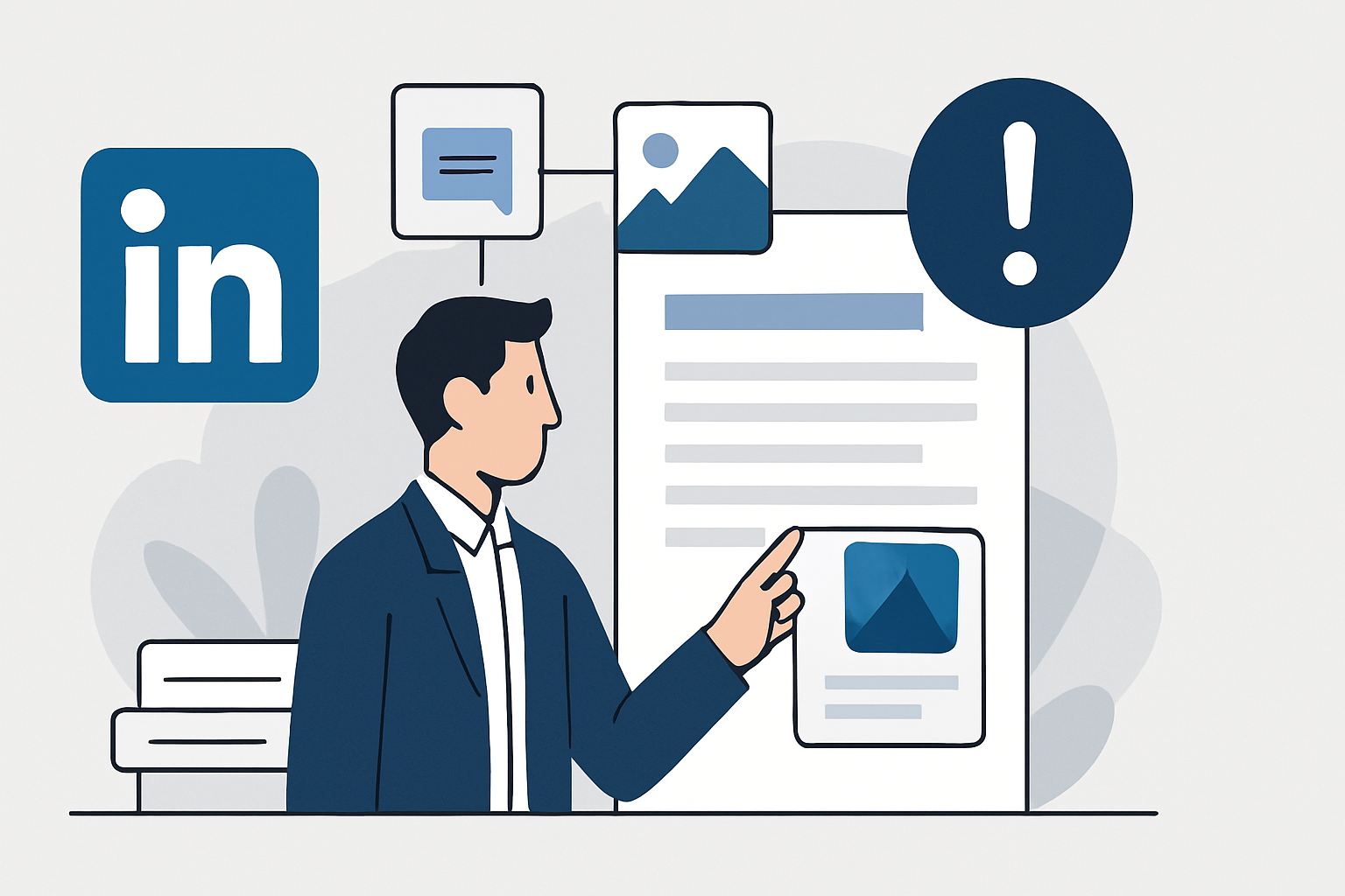 linkedin content systems consultants illustration showing LinkedIn content systems for consultants: mistakes to avoid