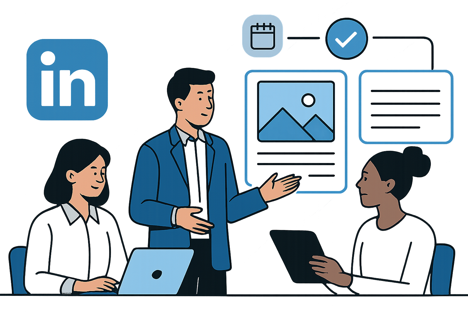 linkedin content systems teams illustration showing LinkedIn content systems for content teams: a complete guide