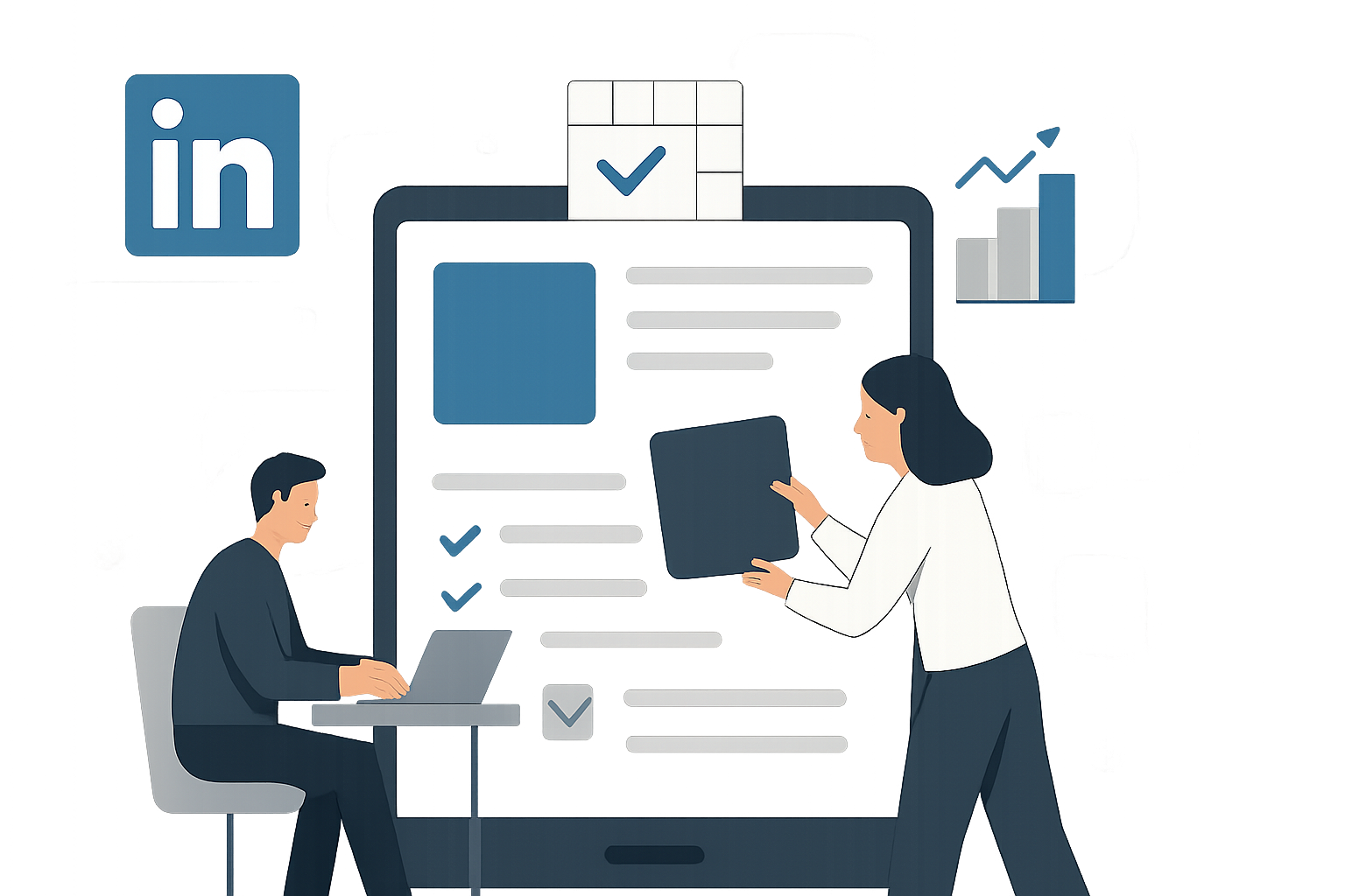 linkedin content systems marketing illustration showing LinkedIn content systems for marketing teams: a 30-day plan