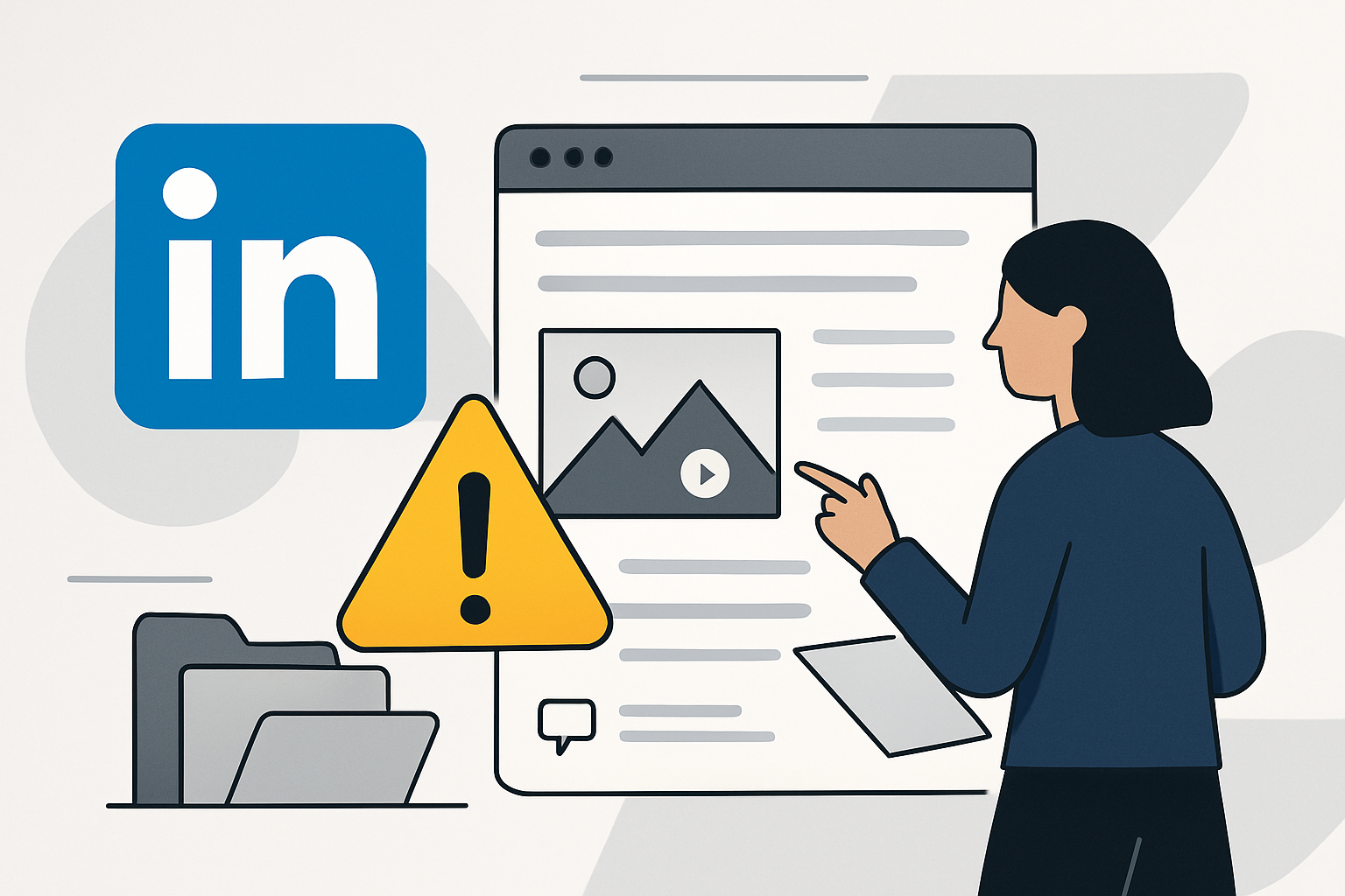 linkedin content systems marketing illustration showing LinkedIn content systems for marketing teams: mistakes to avoid