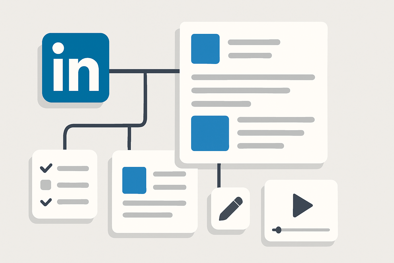 linkedin content systems marketing illustration showing LinkedIn content systems for marketing teams: templates and examples