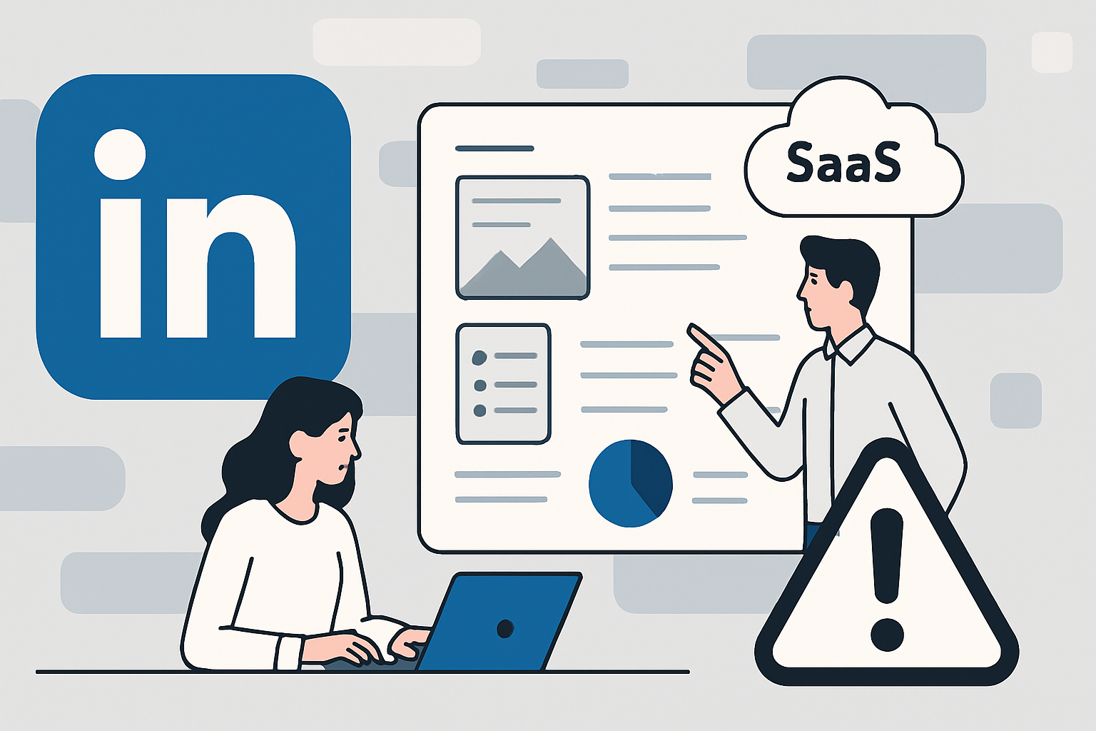 linkedin content systems saas illustration showing LinkedIn content systems for SaaS companies: mistakes to avoid
