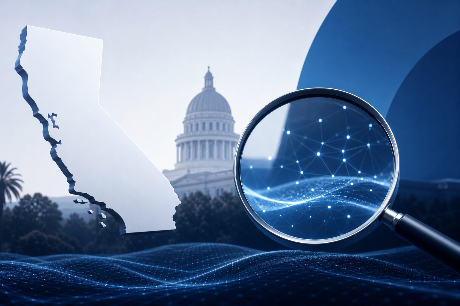OpenAI California AI regulation illustration showing OpenAI advocates for stronger AI monitoring in California's SB 53 legislation