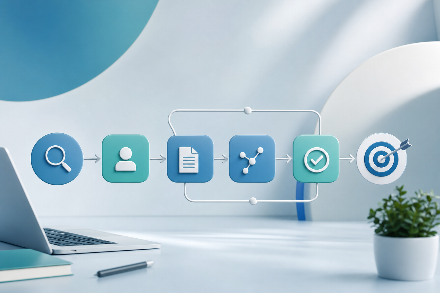 seo workflows content consultants illustration showing SEO workflows for AI content for consultants: a 30-day plan