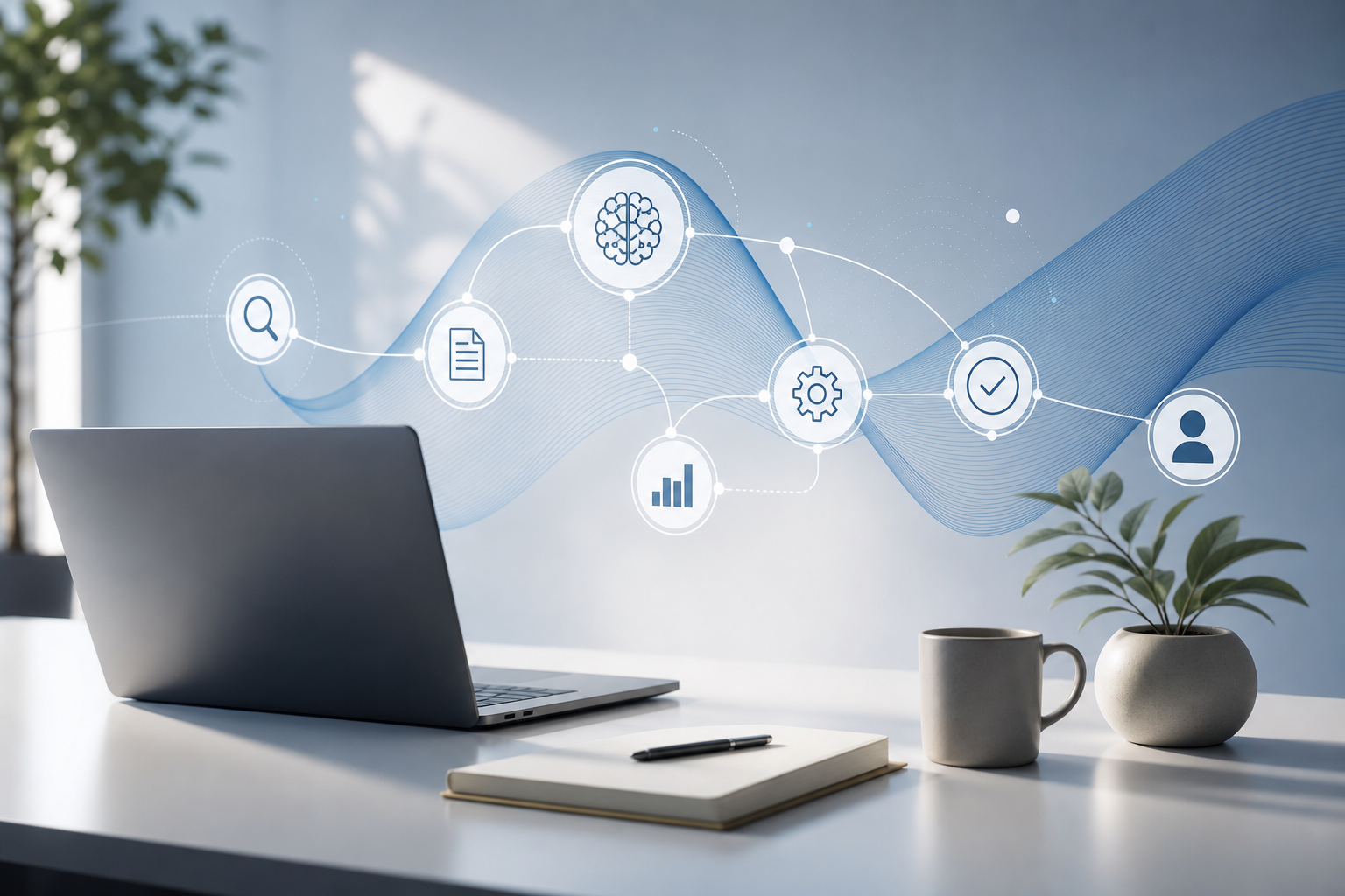 seo workflows content consultants illustration showing SEO workflows for AI content for consultants: a 30-day plan