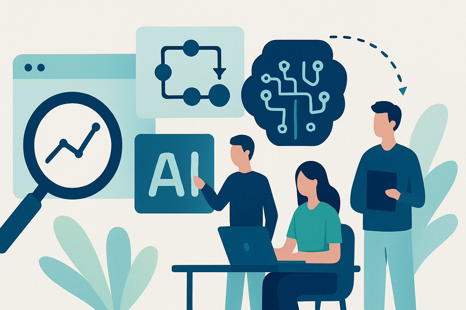 seo workflows content teams illustration showing SEO workflows for AI content for content teams: a 30-day plan