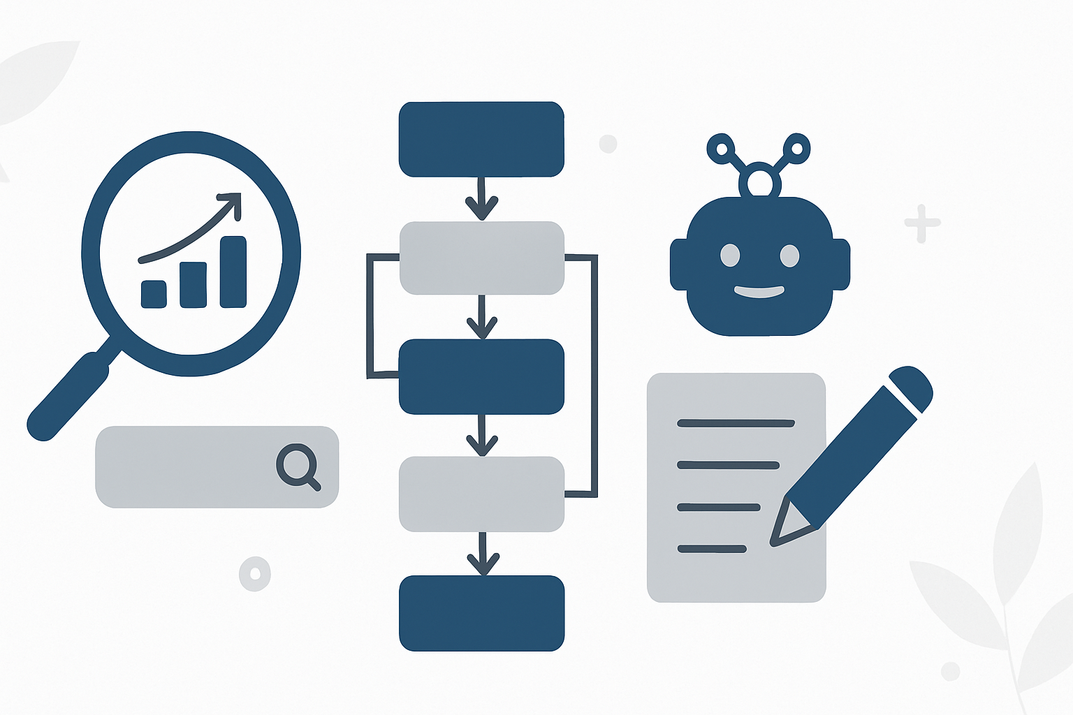 seo workflows content marketing illustration showing SEO workflows for AI content for marketing teams: templates and examples