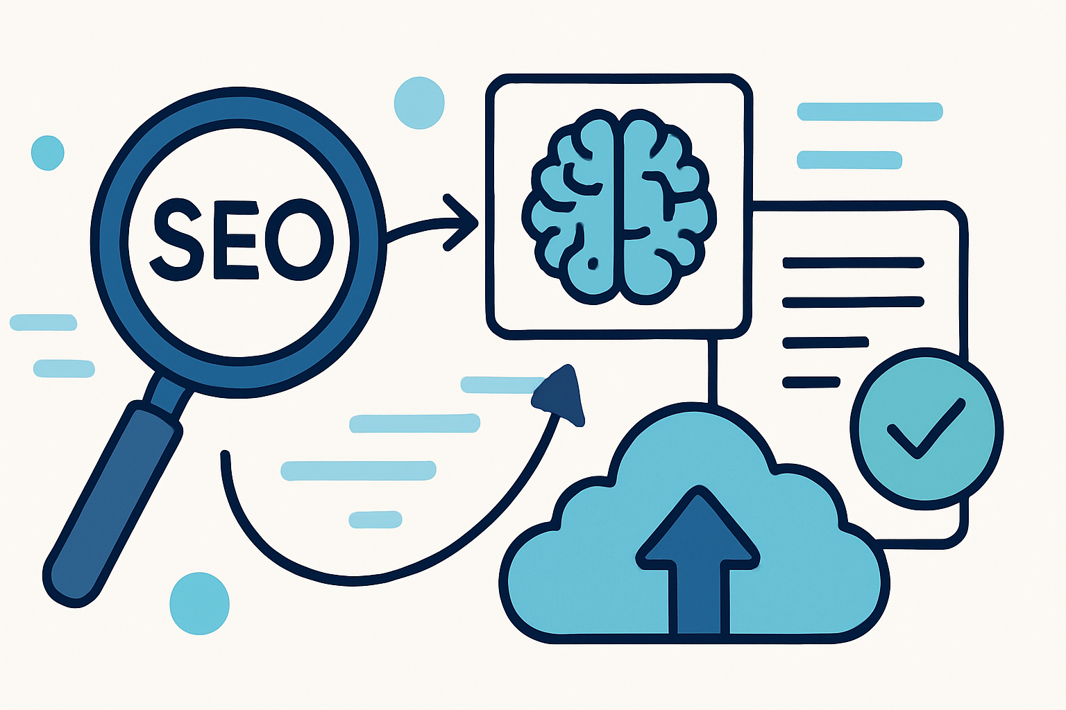 seo workflows content saas illustration showing SEO workflows for AI content for SaaS companies: mistakes to avoid