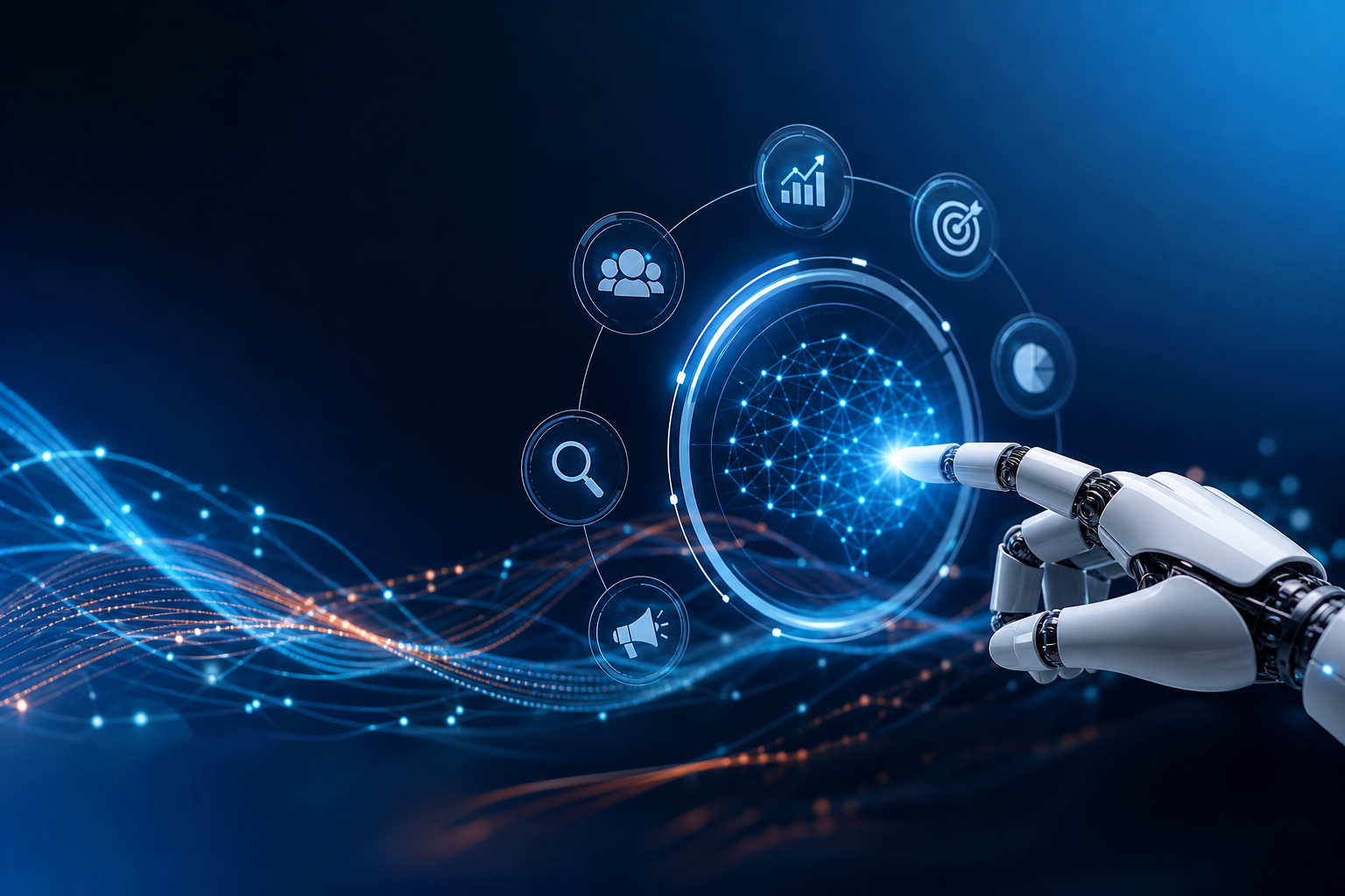 AI digital marketing services illustration showing Techwalk Solutions enters AI-powered digital marketing with new service launch